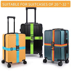 Luggage Straps for Suitcases (Black+Blue / 8Pcs)