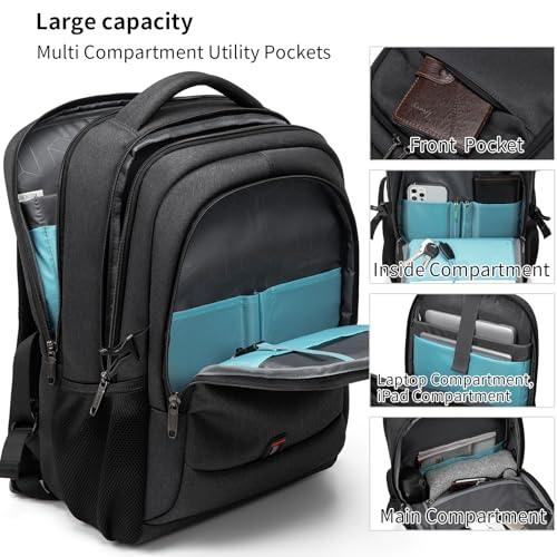 17 Inch Laptop Backpack for Travel Water Resistant College Backpack for Women Laptop Bag with USB Charging Port (Beige-a / 17 Inch)
