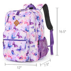 26L Backpack for College (Butterfly Purple / 16.5 Inch)