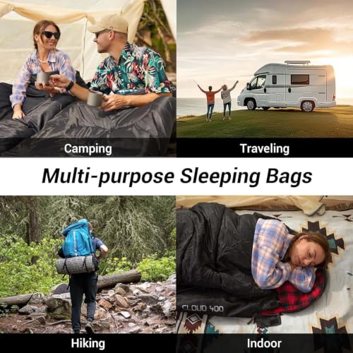 Sleeping Bag for Adults (SATIN BLACK / Left Zip)