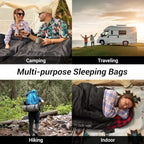 Sleeping Bag for Adults (SATIN BLACK / Left Zip)