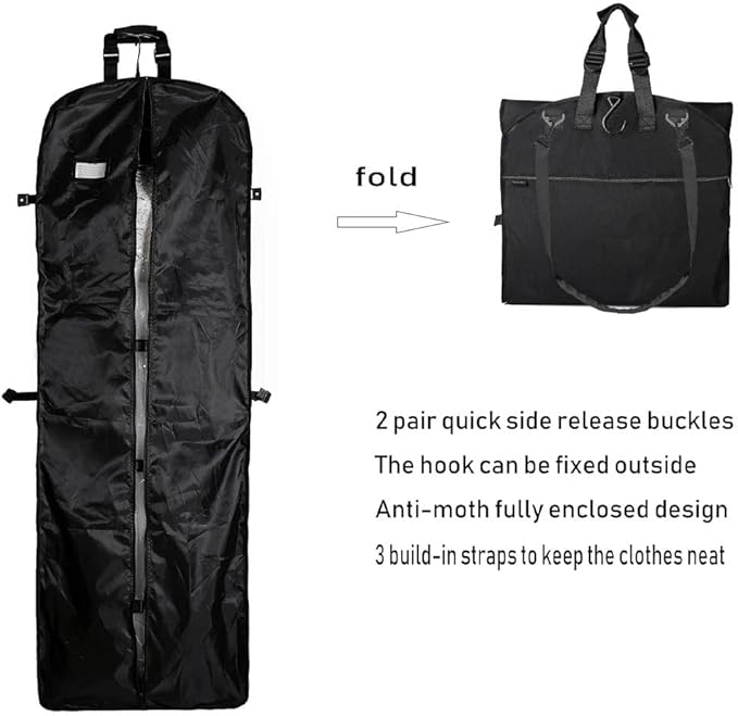 66" Versatile Travelling bags Wedding Dress Travel Garment Bag Tri-Fold Gown - Image 2