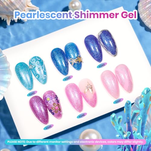 Beetles Glitter Gel Nail Polish Set (A - Blue Green Purple | Siren Scales)