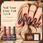 Beetles Mocha Sweater Cat Eye Gel Nail Polish Set (A - Brown Nude Gold | Mocha Sweater)