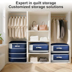 Comforter Storage Bag (Navy Blue / 4 Pack - 4-Layer)