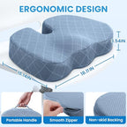 Memory Foam Office Chair Seat Cushion (X-Large / Light Blue)