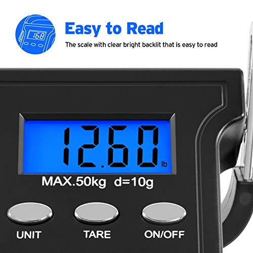 Fishing Scale with Backlit LCD Display (Dark Black)