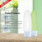 Leak Proof Travel Bottles (3oz 4pc - White/Blue/Green/Orange)