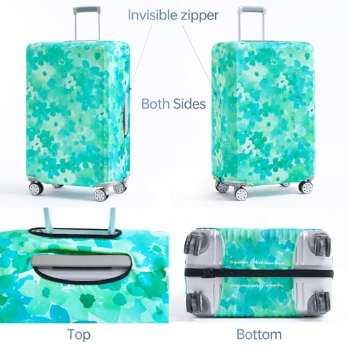 Travelkin Suitcase Covers For Luggage Tsa Approved Luggage Covers Protector (Blue Floral / S)