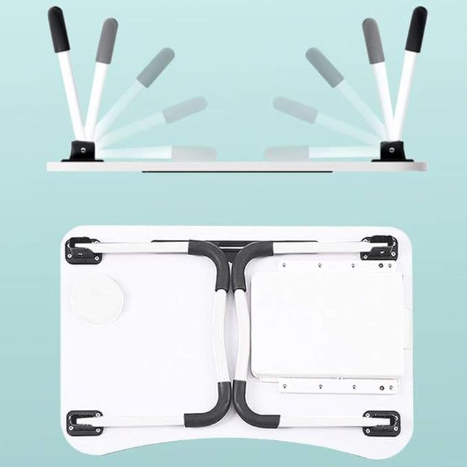 23.6'' Ergonomic Lap Desk with Storage Drawer & Cup Holder, Foldable Laptop Bed - Image 2