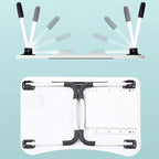 23.6'' Ergonomic Lap Desk with Storage Drawer & Cup Holder, Foldable Laptop Bed - Image 2