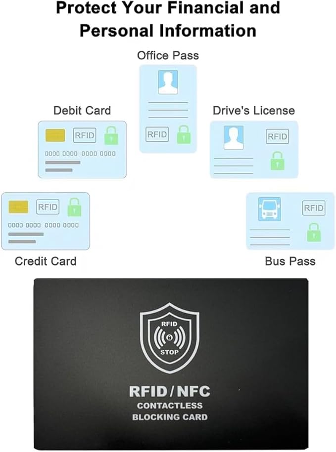 Technixx RFID Blocking Card, 3 Pack, Contactless NFC Jamming Credit & Debit - Image 4