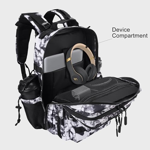 Military Tactical Backpack for Men and Women 45L Army 3 Days Assault Pack Bag Large Rucksack with Shoe Compartment (1.6 Black and White)