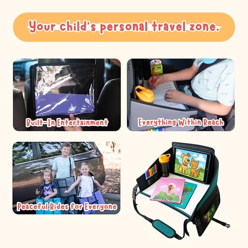Kids Travel Tray for Car Seat (Teal)