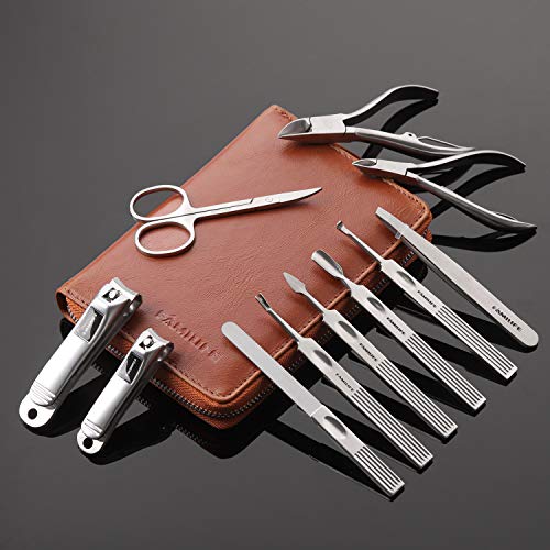 Stainless Steel Manicure Set 11 (Brown)