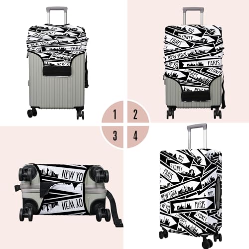 Travel Luggage Cover Suitcase Protector Fits 18 (B-1 / L(25-28in))