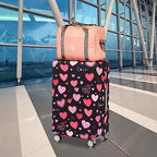 Travelkin Luggage Covers For Suitcase Tsa Approved Suitcase Cover Protector (Loving Hearts-Black / M)