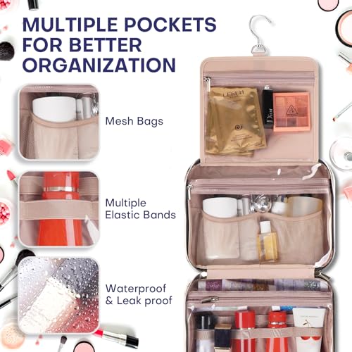 Hanging Toiletry Bag for Women Travel (Grey Blue / Large)
