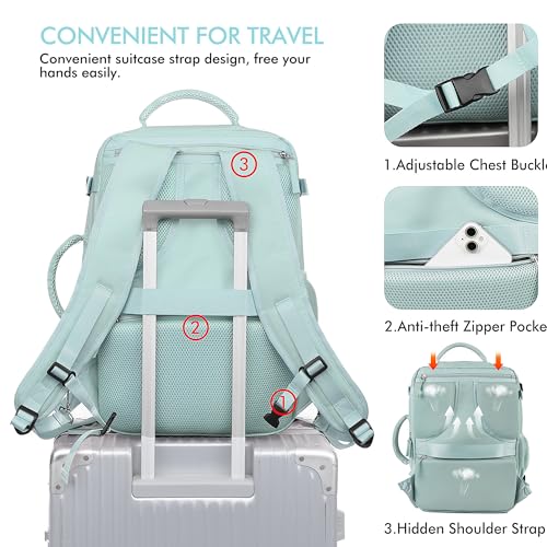 Travel Backpack for Women (Mint Green / Large)