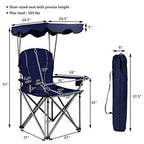 Folding Camping Chair with Canopy (Navy)