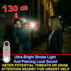 130db Personal Safety Alarm with Ultra Bright Strobe Light. Purple (Purple / Button cell)