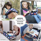Kids Travel Tray for Toddler Car Seat (Blue Space)