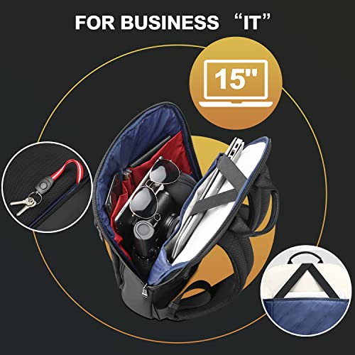 15 inch Super Slim Laptop Backpack Men Anti Theft Waterproof Backpack Light Smart Business Computer Backpack Casual Daypack Black (15 inch / Black1-15 Inch)