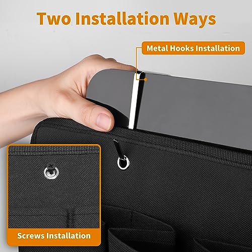 6‑Large‑Pocket RV Bedside Hanging Organizer with Sturdy Hooks (Cloth, 1pcs / Black)
