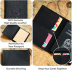 Leather Passport Holder (Black / Usa Great Seal)