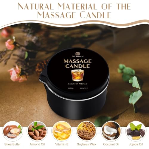 3 Pack Massage Oil Candles 2.35oz Low Temp Massage Candle Valentines Gifts (2.35 oz)