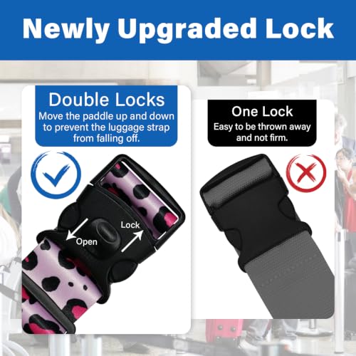 Luggage Straps for Suitcases (Pink Leopard)