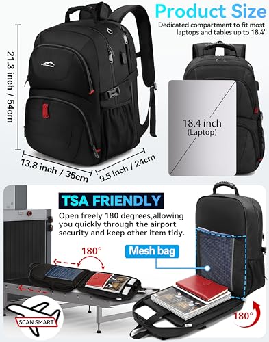 Travel Backpack (18.4 Inch / Black)