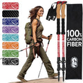 100% Carbon Fiber Trekking Poles by USA Brand (Cork - Red)