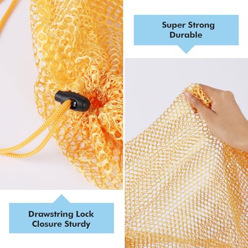3Pcs Mesh Laundry Bags Washing Machine Mesh Wash Bags Jumbo for Delicates Clothes (Yellow / Jumbo 3 pcs)