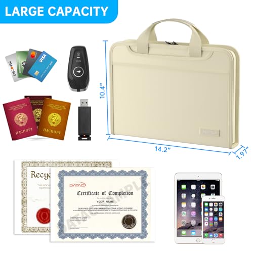 Accordion File Organizer (Beige / 14.2" x 10.4" x 2")