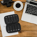 10 Slots Neoprene USB Flash Drive Case with 20 Identification Labels (Black-10Slots)