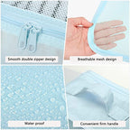 2 Packs Travel Packing Cubes 10 Pcs with Shoe Bags Blue (Blue)