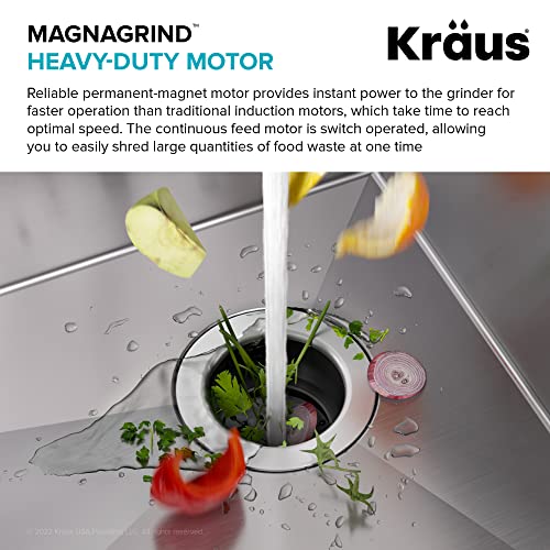 KGUW1-33WH-100-100, Bellucci Workstation 32 in. Undermount Granite Composite Single Bowl Kitchen Sink in White with WasteGuard 1 HP Continuous Feed Garbage Disposal and Accessories (White / 32 Inch / Sink and Garbage Disposal 1 HP)