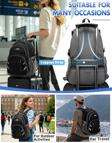 Extra Large Backpack Bookbag for College Laptop Travel (17 Inch / Classic Black)