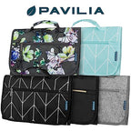 Hanging Toiletry Bag for Women Men Foldable Travel Organizer Floral (Grey Floral)