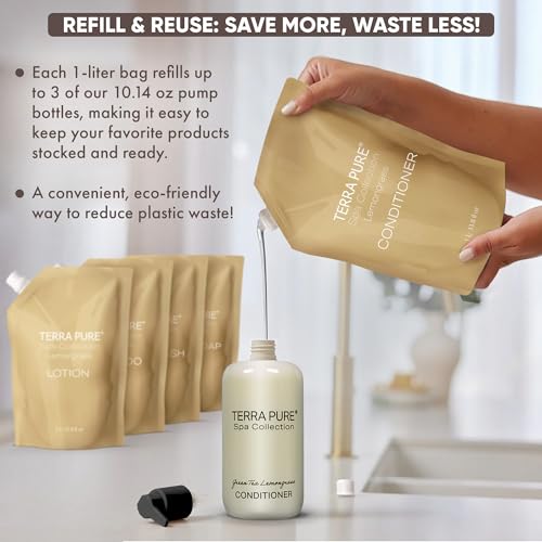 Spa Conditioner Refill Bags (33.8 Fl Oz (Pack of 3) / Conditioner)