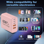 USB C Charger Block (2packs 65W / Pink)