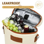 2 Bottle Insulated Wine Tote Carrier Bag (Beige / 2 Bottle-without front pocket)