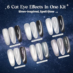 Beetles Silver Cat Eye Gel Nail Polish Set (A - Silver Blue Purple | Dusted Galaxy)