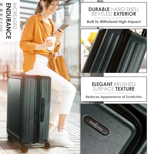 Hard Shell Luggage Sets with Spinner Wheels 4 Piece (4 Piece Set (20/24/28) / Green)