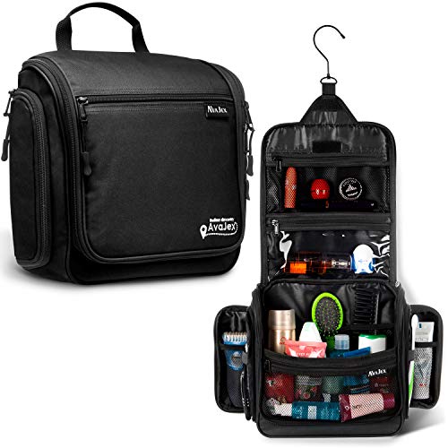 Travel Toiletry Bag for Men (L Jet Black)
