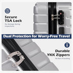 Lightweight Luggage with TSA Lock (Medium(24in) / Silver)