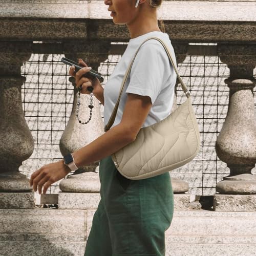 3.5L Puffer Crossbody Bag for Women Trendy (Khaki-s)