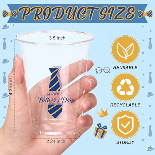 50 Pack Father's Day Plastic Cups 12 oz for Party (Father's Day)