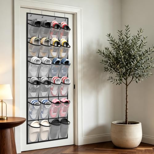 Over the Door Shoe Organizer (Grey-1pack of 24 pocket)